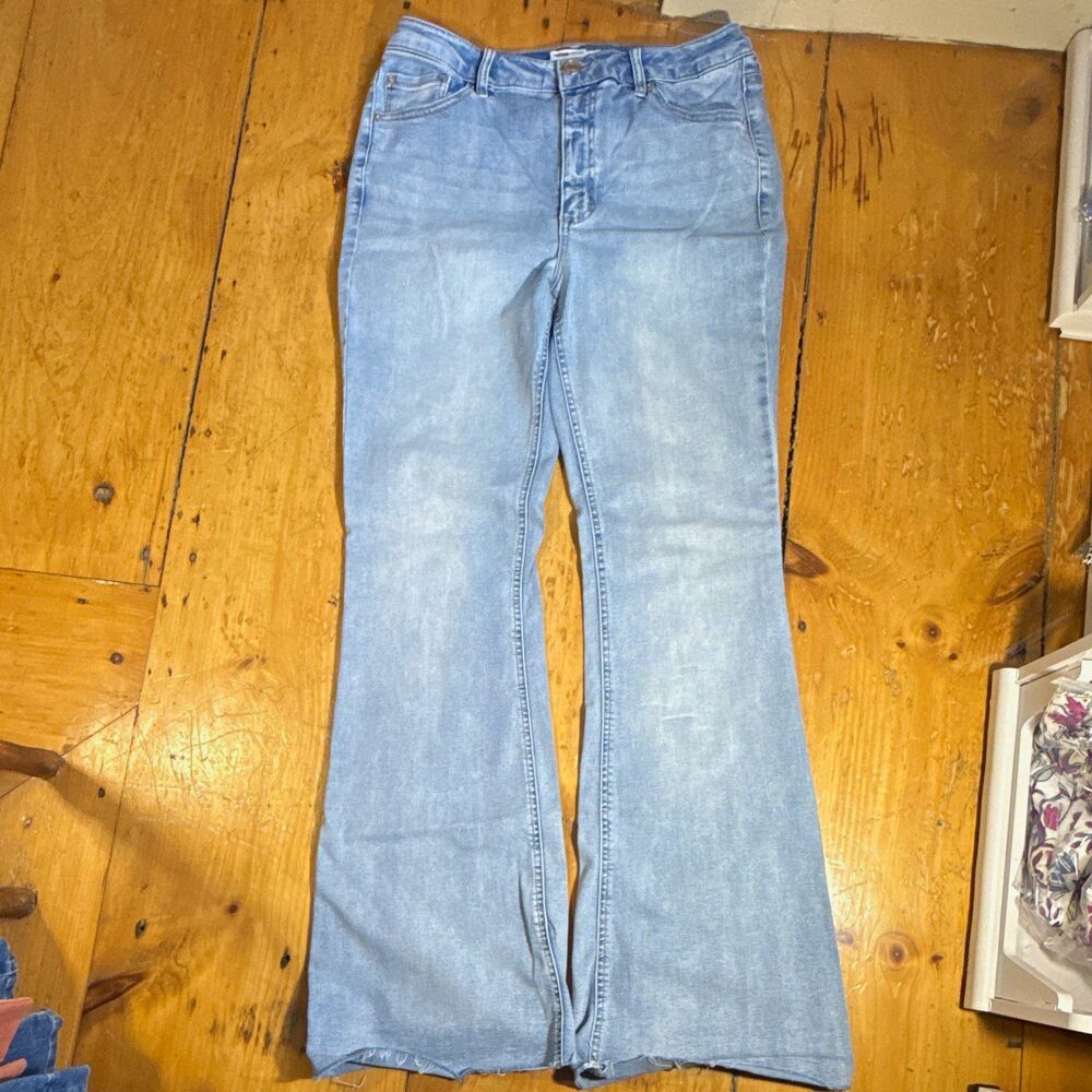 Garage Denim Women's Blue High Rise Light Wash Flared 5-Pocket Button Jeans 11